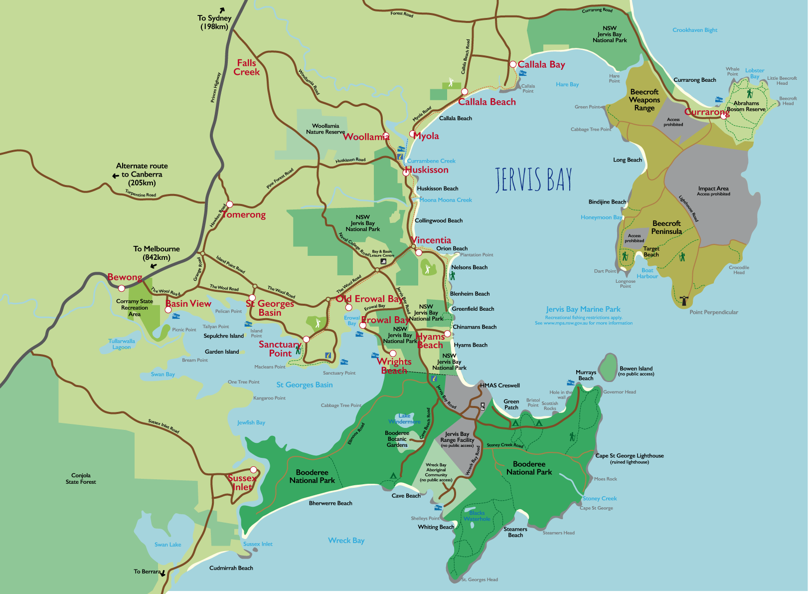 map of jervis bay Where To Camp In Jervis Bay Jervis Bay Accommodation Beac...